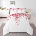 thumbnail image 2 of Erosebridal Ensemble de Couette Simple à Feuilles Roses, Couette en Duvet à Motif d'Eucalyptus, Ados Adultes, Réversible 2 Pcs, 2 of 8
