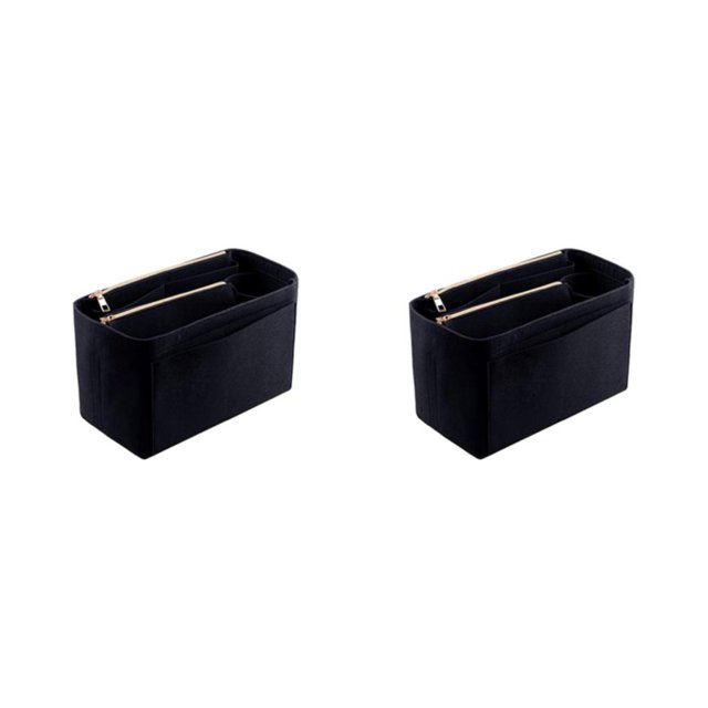 pitrice Felt Insert Bag Multi-functional Travel Cosmetic Bag For Girls On Go With Fine black S 22*11*13cm 2Set