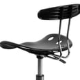 thumbnail image 3 of Vibrant Black and Chrome Swivel Task Chair with Tractor Seat, 3 of 9