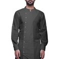 thumbnail image 4 of Atasi Button Down Long Kurta For Men Solid Chinese Collar Casual Ethnic Kurtas-X-Large, 4 of 6