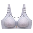 thumbnail image 2 of AherBiu Womens Plus Size Bras Large Bust Full Coverage Wireless High Supportive Bralette Solid Color Push up Bras, 2 of 8