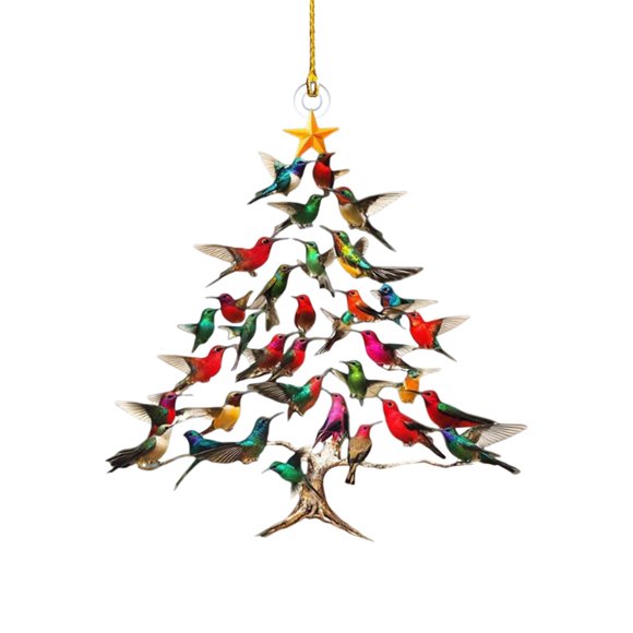 Hummingbird Ornament Gifts Hummingbird Lover Colorful Stack Hummingbird Home Decor Double Sided Acrylic Hummingbird Ornaments Festival Gifts For Family