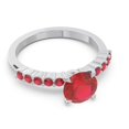 thumbnail image 3 of Bague de Fiançailles pour Elle en Or Blanc Massif 18K avec Pierre Précieuse Rubis Rouge Taille Ronde Magnifique de 2,25 Carats Taille 3 par Diamond-Capitals, 3 of 7
