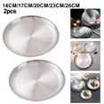 thumbnail image 2 of 2 Pcs Assiettes en Acier Inoxydable pour Camping pour Cuisine Extérieure et Pique-Niques 17x1,4 cm, 2 of 9