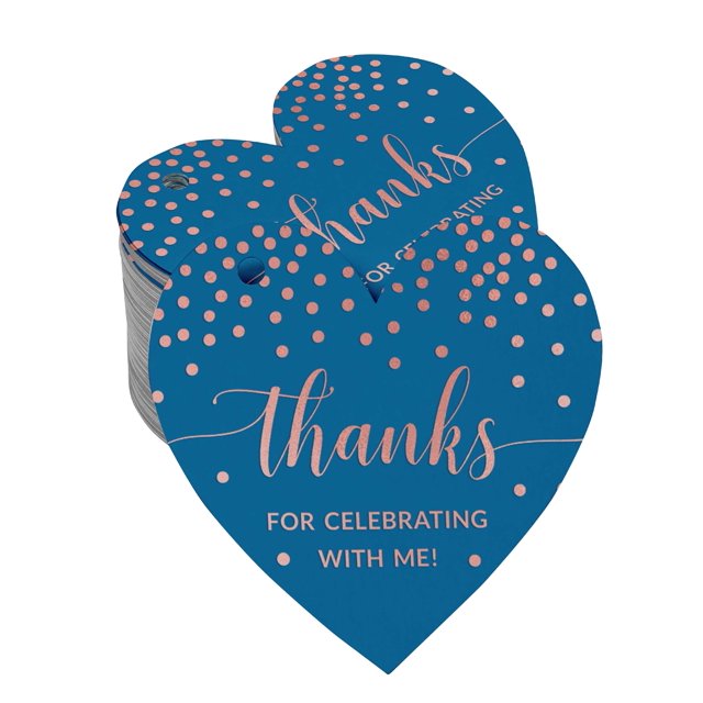 Inkdotpot Rose Gold Foil Paper Hang Tags Thanks For Celebrating With Me Birthday Favor Tags 100 Pieces