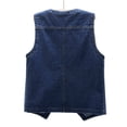 thumbnail image 4 of 2025 Womens Sleeveless Denim Vest Womens Denim Jacket V Neck Button Down Down Jacket Jean Jacket Plus Size Mini Skirt Dress Woman Long Jean Jacket Womens Dress, 4 of 5