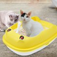 thumbnail image 2 of GROWTH TANK Cat Litter Box Cat Potty Pan Detachable Frame Potty Toilet Easy to Clean Yellow Color L, 2 of 9