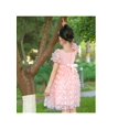 thumbnail image 2 of Robe Fille Papillon 3D Rose Haut en Dentelle Doux Col Carré Manche Courte 5 Ans, 2 of 6