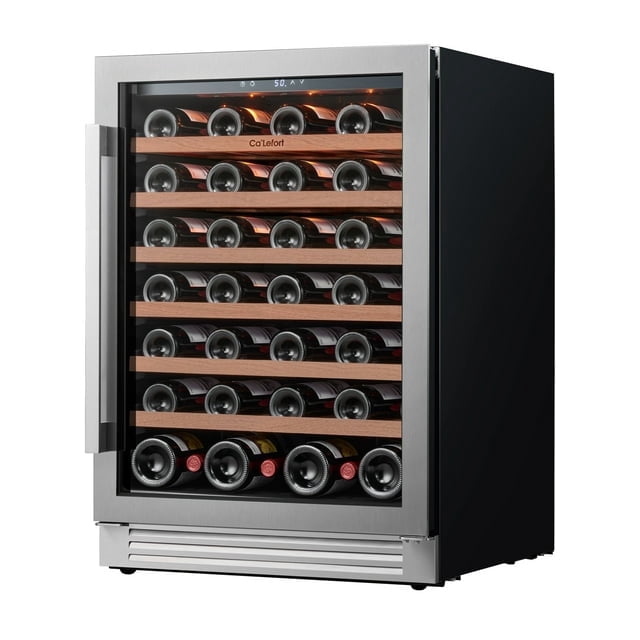 Ca'Lefort 24inch Wine Cooler Refrigerator,54 Bottle Wine Fridge with Stainless Steel Glass Door for Home Office