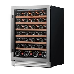 Ca'Lefort 24inch Réfrigérateur pour refroidisseur à vin,54 Frigidaire à vin de bouteille avec porte en verre en acier inoxydable pour le bureau