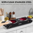 thumbnail image 4 of CUSIMAX 1800W Portable Double Burner Hot Plate,Electric Stove with Adjustable Temperature Control, Ceramic Glass Infrared Cooktop, Compatible with All Cookware, 4 of 8