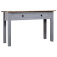 thumbnail image 1 of vidaXL Console Table Grey 110x40x72 cm Solid Pine Wood Panama Range, 1 of 5