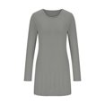 thumbnail image 4 of SROBPTY Longues Chemises à Manches pour Femmes, Mode Féminine Manches Longues Col Rond Taille Cintrée Gris, m, 4 of 4