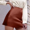 thumbnail image 3 of Women's High Waist A-Line Mini Skirt - Satin Ribbon, Zipper Closure, Lined, Versatile for Casual & Party, 3 of 8