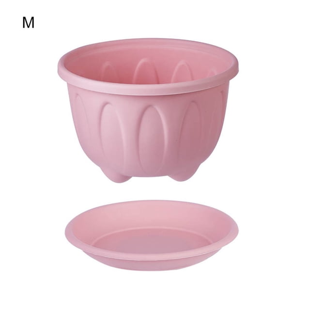 Flower Pot Nice-looking Fashion Lightweight Plastic Flower Vegetable Planters Pot with Tray for Home