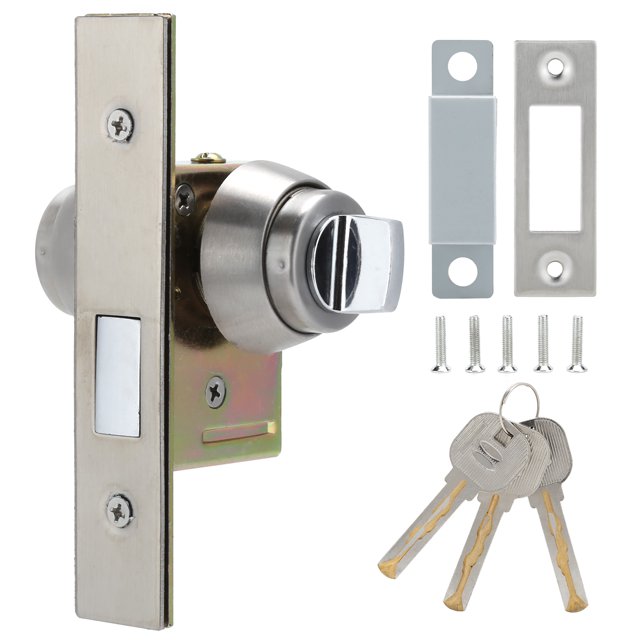 Heaveant Door Lock, Aluminum Alloy Door Bolt Latch Anti?Theft Door Rotate Bolt Latch Thick Security Slide Lock with Keys