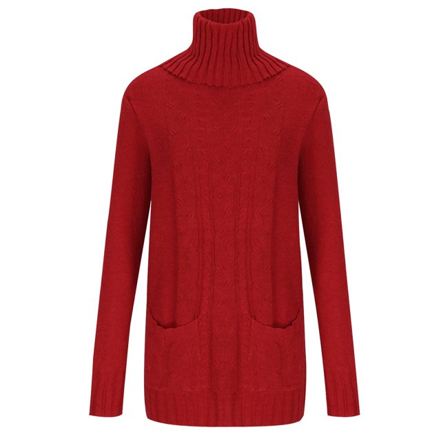 Yuyuzo Chandail Oversize pour Femmes Col Roulé Manches Longues Tricoté Confortable Couleur Unie