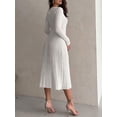 thumbnail image 4 of xiaxaixu Robes d'Automne pour Femmes 2023, Robe Chandail d'Automne et d'Hiver à Manches Longues, Col en V, Tricot Côtelé, Robe Midi de Soirée, 4 of 7