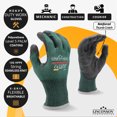 thumbnail image 2 of LINCONSON 3 Pack Level 5 Cut Resistant Safety Performance Series Construction Mechanic PU Work Gloves Thumb Double Reinforced (Medium,Green), 2 of 3