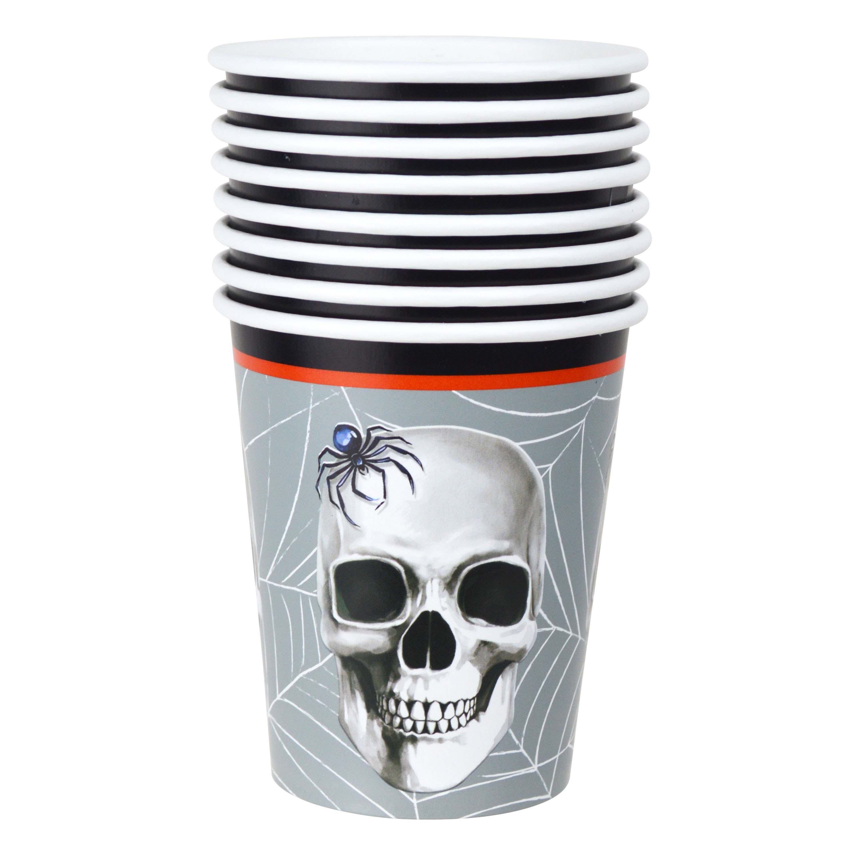 Gobelets en papier Halloween avec motif de crâne noir et blanc, 9 onces (env. 266 ml), lot de 8, Way To Celebrate