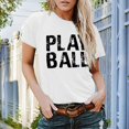 thumbnail image 2 of 2021 Women Concise Fashion Letter Print  Neck Short Sleeve Tops T-shirt for women, 2 of 4
