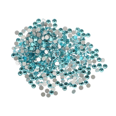 Miangastore Gemmes pour Ongles Gemmes à Dos Plat Bleu Ciel Carré Noël 2880 Pcs 0.11X0.11X0.04 Po