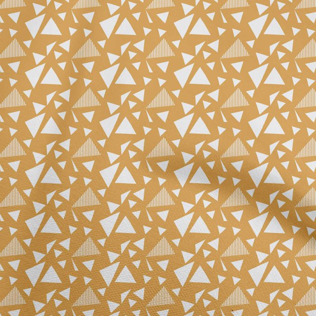 oneOone Polyester Spandex Tissu Jaune Géométrique Matière de Robe Tissu Imprimé Tissu au Mètre 56 Pouces de Large