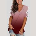 thumbnail image 2 of Pompotops T-Shirt en Dentelle à Manches Courtes à Manches Courtes pour Femmes, 2 of 6