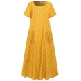 thumbnail image 3 of Fridja Robes Maxi à Manches Courtes Amples pour Femmes Grande Taille avec Poches et Imprimé à Pois, 3 of 7