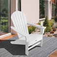 thumbnail image 1 of Costway 2 Pcs Chaise Adirondack de Patio Extérieur en HDPE Siège de Plage Ottoman Rétractable Blanc, 1 of 9