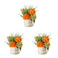 thumbnail image 1 of kurtrusly Artificial Flowers With Vase Add Of Color And Style To Any Room Indoor Pinellia orange 3Set, 1 of 6