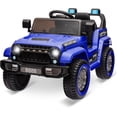 thumbnail image 1 of 12V Ride On Truck Car,Battery PoweRed Electric Vehicle Toy with Parent Remote Control,Spring Suspension,3 Speeds,LED Light,Music & Horn,Electric Cars Gift for Boy Girl,Dark Blue, 1 of 5