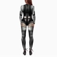 thumbnail image 3 of TrendOFT Combinaison une Pièce pour Femmes Skull Squelette Halloween Costume Justaucorps Barboteuse Tenue Argent P, 3 of 4