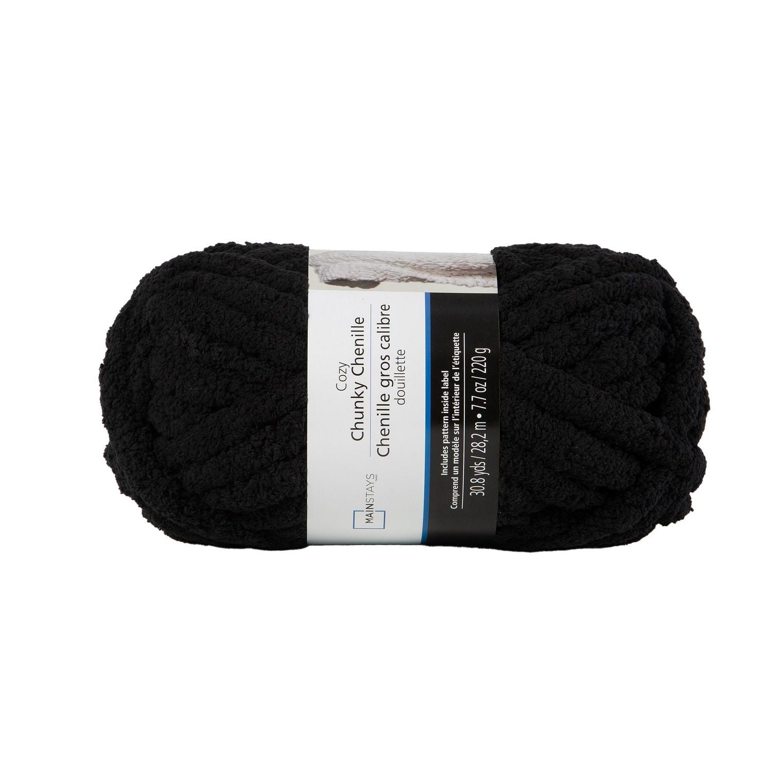 Fil Chenille de Noir Confortable de MAINSTAYS