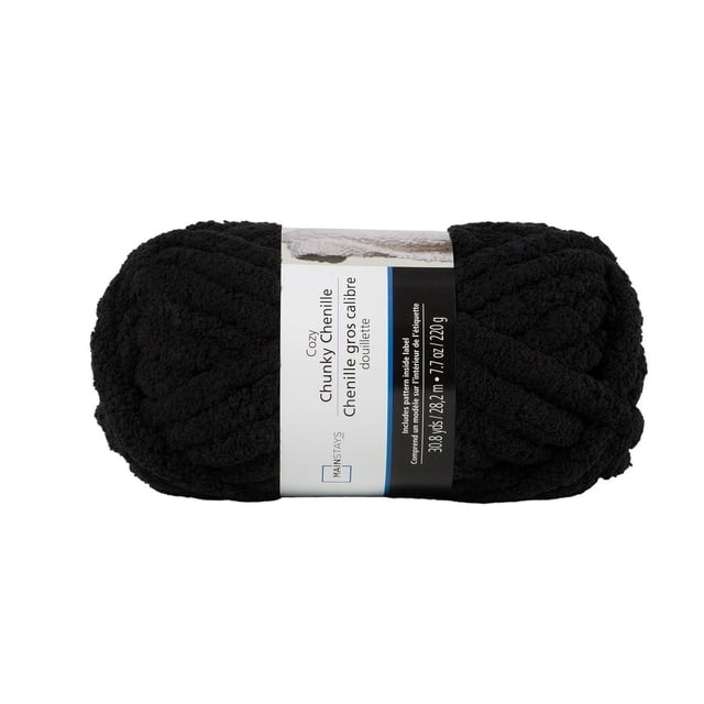MAINSTAYS Cozy Black Chenille Yarn