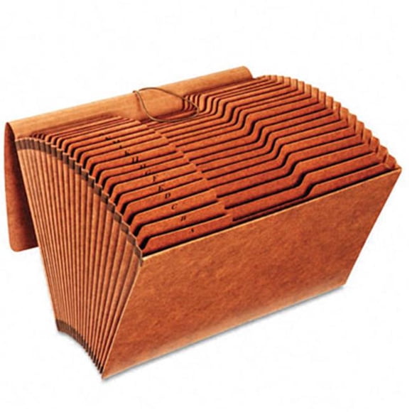 Accordion Files with Flap 21 Pockets 1/3 Tab Letha Tone Legal Brown