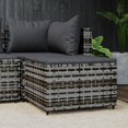 thumbnail image 1 of vidaXL Garden Footrest with Cushion Grey Poly Rattan, 1 of 4