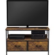 Sorbus Dresser Drawers TV Table Stand- Furniture Storage Chest Tower Unit for Bedroom, Hallway, Closet, Office Organization - Steel Frame, Wood Top, Easy Pull Fabric Bins (Gray)