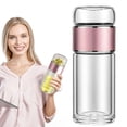 thumbnail image 1 of Iodue Glass&Bottle Infusifie Tea Infuser (Three Capacities) Double Layer Insulated Tea And Water Separator Cup Portable Tea Water Separation Tea Cup With 304 Stainless Filter For Loose Tea, 1 of 4