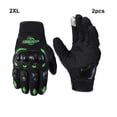 thumbnail image 1 of maskred Maximum Protection Leather Motorcycle Gloves With Padding • Breathable green 2XL, 1 of 6