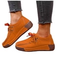 thumbnail image 1 of Mocassins à Plateforme Compensée Style Penny Espadrilles Mode pour Femmes 2025 Automne en Suède Largeur Grand Chaussures de Marche Décontractées, 1 of 7
