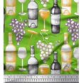 thumbnail image 1 of Soimoi Modal Satin Fabric Grapes,Wine Glass & Bottle Print Fabric by Yard 42 Inch Wide, 1 of 3