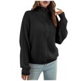 thumbnail image 1 of Yuyuzo Womens Zipper Front Cardigan Long Sleeve Oversized Sweater Knitted Cardigans Jacket, 1 of 5