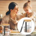 thumbnail image 1 of Oleegame 1PC Produce Storage Glass Jar Kit With Scale Paper 30.4oz Temperature Container W/ Wooden Lid Cloth Cover Wide Mouth Jar For Breads Fermentation Gray, 1 of 9