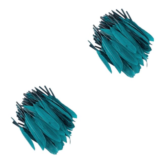 Maytalsory 100x DIY Boho Style Wild And Colorfast Feathers For Crafts Tear-resistant Sky Blue 2Set