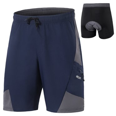 2 In 1 Padded Bike Shorts with Pockets Men Breathable Exercise Shorts for Training Biking Cycling