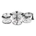 thumbnail image 5 of Premium Stainless Steel Idli Cooker & Steamer With Glass Lid & Handles - Silver, 4 Liters | Multi Cooker - 4 Idli Plates+ 2 Dhokla Plates+ 2 Steamer Plates | Dhokla Maker, Momo Steamer, 5 of 5
