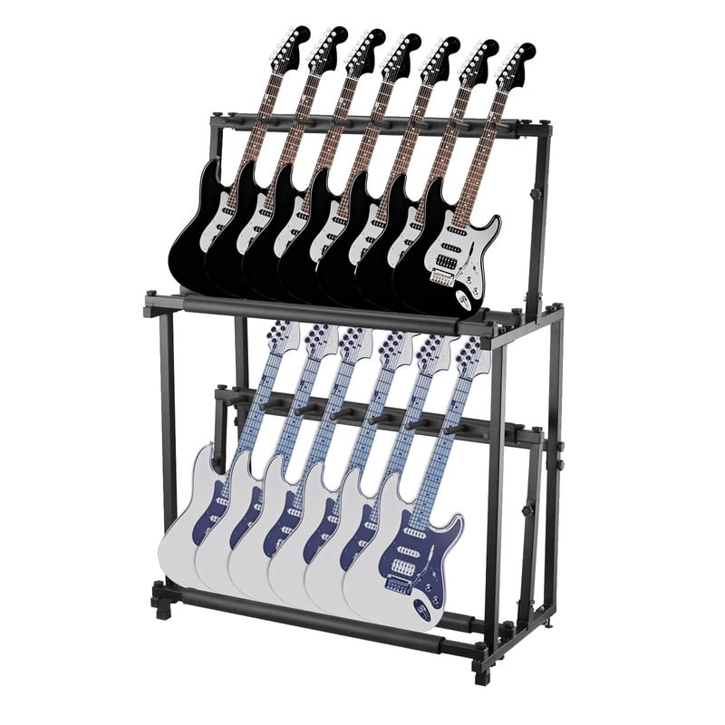 Slide Films Display Rack TROPOW Multi Guitar Stand – 14 Holder Folding Double-Layer Adjustable ...