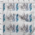 thumbnail image 2 of oneOone Tissu Polyester Lycra Bleu Sarcelle Monuments Matériel de Robe de Voyage Tissu Imprimé Tissu au Mètre 56 Pouces de Large, 2 of 4
