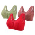 thumbnail image 1 of VEKDONE Woman's Embroidery Front Button Large Size Underwear Bra Without Steel Rim Green 50/115, 1 of 2